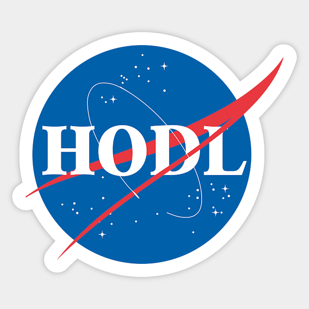 HODL Nasa Mashup Sticker by boldifieder